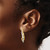 14K Yellow Gold Hollow with Rhodium Polished Post Drop Earrings, 28.58 mm - View 3