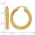 14K Yellow Gold Hollow Polished Twisted Hoop Earrings, 30 mm - View 4