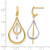 14K Two-Tone Gold Hollow Polished Post Dangle Earrings, 38 mm - View 4