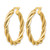 14K Yellow Gold Hollow Polished Twisted Hoop Earrings, 28 mm - View 2