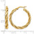 14K Yellow Gold Hollow Polished Twisted Hoop Earrings, 28 mm - View 4