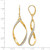 14K Yellow Gold Hollow Glimmer Infused Twisted Leverback Drop Earrings, 55 mm - View 4