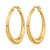 14K Yellow Gold Hollow Polished Fancy Hoop Earrings, 32 mm - View 2