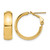 14K Yellow Gold Hollow 6 mm High Polished Omega Back Hoop Earrings, 20 mm Long