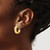 14K Yellow Gold Hollow 6 mm High Polished Omega Back Hoop Earrings, 20 mm Long - View 3