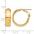 14K Yellow Gold Hollow 6 mm High Polished Omega Back Hoop Earrings, 20 mm Long - View 4