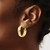 14K Yellow Gold Hollow 6 mm High Polished Omega Back Hoop Earrings, 25 mm Long - View 3