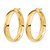 14K Yellow Gold Hollow 6 mm High Polished Hoop Earrings, 30 mm Long - View 2