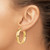 14K Yellow Gold Hollow 6 mm High Polished Hoop Earrings, 30 mm Long - View 3