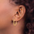 14K Yellow Gold Hollow Polished and Diamond-Cut Round Hoop Earrings, 20 mm - View 3