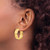 14K Yellow Gold Hollow 8 mm High Polished Hoop Earrings, 25 mm Long - View 3