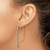 14K Yellow Gold Hollow Polished Crystal Threader Drop Earrings, 52.25 mm - View 3