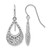 Rhodium-Plated 14K White Gold Hollow Shepherd Hook Drop French Wire Earrings, 28 mm
