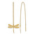 14K Yellow Gold Polished Brushed Dragonfly Threader Drop Earrings, 51 mm
