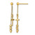 14K Yellow Gold Polished Diamond-Cut Cross Beaded Post Dangle Earrings, 31.99 mm