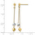 14K Two-Tone Gold Polished Beaded Post Dangle Earrings, 36.08 mm - View 4