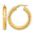 14K Yellow Gold Polished Diamond-Cut Hoop Earrings, 28.83 mm