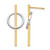 14K Yellow Gold Hollow with Rhodium Post Dangle Earrings, 31.68 mm
