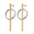 14K Yellow Gold Hollow with Rhodium Post Dangle Earrings, 31.68 mm - View 2