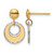 14K Two-Tone Gold Polished Textured Post Dangle Earrings, 16.5 mm