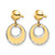 14K Two-Tone Gold Polished Textured Post Dangle Earrings, 16.5 mm - View 2