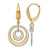 14K Two-Tone Gold Polished Textured Leverback Dangle Earrings, 35 mm