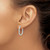14K Yellow Gold Hollow with White Rhodium-Plated Polished Square Twisted Hoop Earrings, 26 mm - View 3
