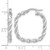 14K Yellow Gold Hollow with White Rhodium-Plated Polished Square Twisted Hoop Earrings, 26 mm - View 4