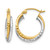 14K Two-Tone Gold Hollow Diamond-Cut Bypass Hoop Earrings, 16 mm