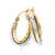 14K Two-Tone Gold Hollow Diamond-Cut Bypass Hoop Earrings, 16 mm - View 5