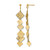 14K Two-Tone Gold Polished and Brushed Diamond-Cut Post Dangle Earrings, 67 mm