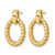 14K Yellow Gold Hollow Polished and Textured Post Dangle Earrings, 21 mm - View 2