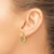 14K Yellow Gold Hollow Polished and Textured Post Dangle Earrings, 21 mm - View 3