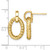 14K Yellow Gold Hollow Polished and Textured Post Dangle Earrings, 21 mm - View 4