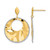 14K Two-Tone Gold Polished Textured Post Dangle Earrings, 33 mm