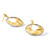 14K Two-Tone Gold Polished Textured Post Dangle Earrings, 33 mm - View 5