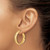 14K Yellow Gold Hollow Polished Diamond-Cut Round Hoop Earrings, 31.02 mm - View 3