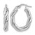 14K Yellow Gold Hollow with White Rhodium-Plated Polished Twisted Oval Hoop Earrings, 25 mm