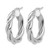 14K Yellow Gold Hollow with White Rhodium-Plated Polished Twisted Oval Hoop Earrings, 25 mm - View 2