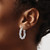 14K Yellow Gold Hollow with White Rhodium-Plated Polished Twisted Oval Hoop Earrings, 25 mm - View 3