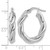 14K Yellow Gold Hollow with White Rhodium-Plated Polished Twisted Oval Hoop Earrings, 25 mm - View 4