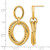 14K Yellow Gold Hollow Polished and Textured Post Dangle Earrings, 38.75 mm - View 4