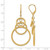 14K Yellow Gold Hollow Polished and Textured Leverback Drop Earrings, 60 mm - View 4