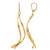 14K Yellow Gold Hollow Polished Leverback Drop Earrings, 73.25 mm