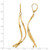 14K Yellow Gold Hollow Polished Leverback Drop Earrings, 73.25 mm - View 4