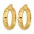 14K Yellow Gold Hollow Polished and Twisted Hoop Earrings, 27.36 mm - View 2