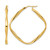 14K Yellow Gold Hollow Polished Twisted Square Hoop Earrings, 40.5 mm