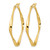 14K Yellow Gold Hollow Polished Twisted Square Hoop Earrings, 40.5 mm - View 2