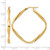 14K Yellow Gold Hollow Polished Twisted Square Hoop Earrings, 40.5 mm - View 4