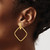 14K Yellow Gold Hollow Polished Square Post Dangle Earrings, 39.3 mm - View 3